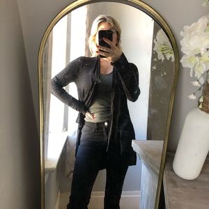 Black cardigan open front long sleeve sweater small